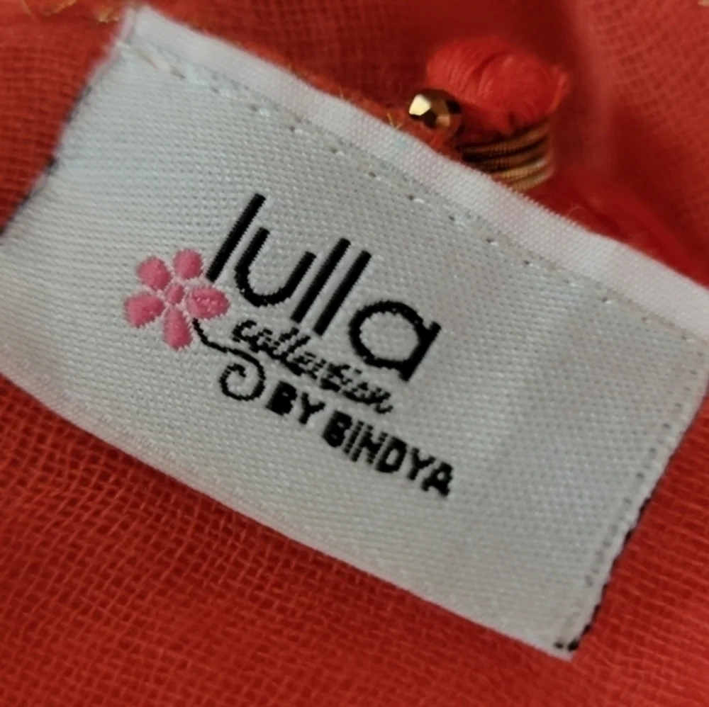 Anthropology by Lulla Collection by‎ Bindya 100% Wool Tassel Trim Scarf Red Boho